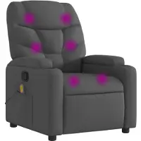 vidaXL Fauteuil relax de massage, tissu, gris foncé