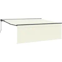 vidaXL Store rétractable Crème 400 x 300 cm Polyester et aluminium