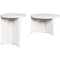 vidaXL Table Basse 2 Pcs Blanc 49 X 49 X 28 Cm Bois de pin massif Lumarko