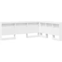 vidaXL : Tête de lit de rangement, blanche, en matériau composite