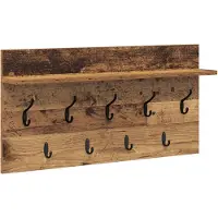 vidaXL Porte-manteau mural avec étagère Bois ancien 80 x 40 x 12 cm