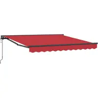 vidaXL Armature d'auvent rouge 300 x 250 cm en polyester avec revêtement en PU