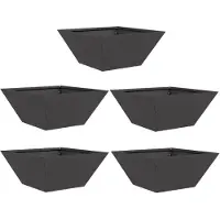 vidaXL Cache-pot de jardin 5 pcs Noir 35 x 35 x 15 cm