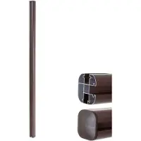Mendler Poteau Aluminium Sarthe-Wpc Clôture, Poteau Pilier, Système Enfichable 240cm, Brun