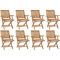 vidaXL Chaises de jardin pliantes 8 pcs. Bois massif teck