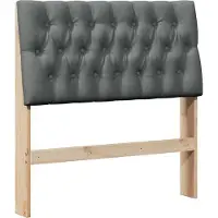 vidaXL Tête de lit rembourrée gris foncé 90 cm Pin massif