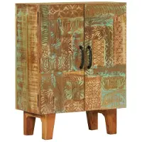 vidaXL Sideboard sculpté à la main 55x30x75 cm Vieux bois massif