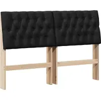 vidaXL Tête de lit rembourrée noire 135 cm Pin massif