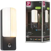 Paulmann LED Applique murale d'extérieur Bonnie Détecteur de mouvement àcrépusculaire (IR) Insect-friendly et résistant à l'eau de mer