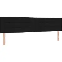 vidaXL Tête de lit noire 200 cm en tissu
