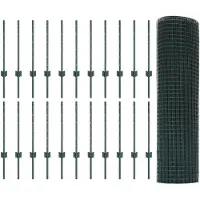 vidaXL Clôture en fil de fer soudé avec poteaux 50 x 0,6 m (L x H)