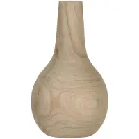 Mica Decorations Vase Pia - H28 x Ø16 cm - Bois de Paulownia - Marron clair