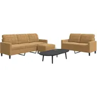 vidaXL Ensemble de canapés 3 pièces avec coussins Marron Velours