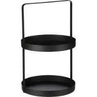 Mica Decorations Etagere 2 Layer - H41 x Ø25 cm - Métal - Noir