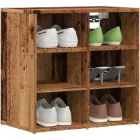 vidaXL Armoires à chaussures 2 pcs vieux bois 52x30x50 cm