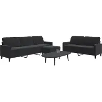 vidaXL Ensemble de canapés 3 pièces avec coussins Noir velours