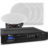 Power Dynamics met Bluetooth, 4 zones, 8x inbouw speaker (8) et 360W 100V versterker van (Passif)