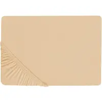 Beliani Drap-housse coton beige sable 180 x 200 cm JANBU (180 x 200 cm)