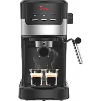 Sirge Machine à espresso et cappuccino 1100 W, 15 bars, 2 filtres pour café moulu, noir
