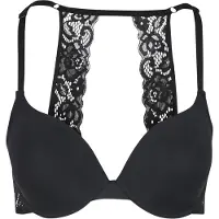Urban Classics Brassière de - Soutien-Gorge Rembourré avec Détails En Dentelle - EU75B - EU85C - pour Femme - noir - Taille 95B