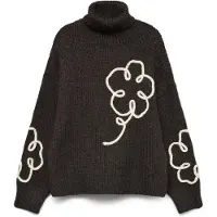 Vero Moda Pull-over 'FATIMA' marron / blanc