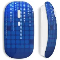 MANIACASE Souris Sans Fil - - Blue pixel style - USB Wifi - Compatible Mac et PC - Couleur Bleu