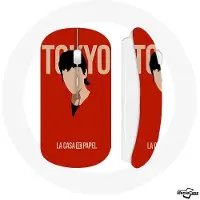 MANIACASE Souris Sans Fil - La Casa De Papel - Tokyo - Rouge - USB Wifi - Compatible Mac et PC