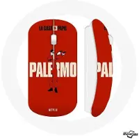 MANIACASE Souris sans fil - - Palermo - Rouge - Compatible Mac et PC - Clé USB wifi incluse