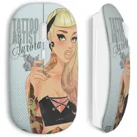 MANIACASE Souris Sans Fil - - Tattoo Belle Au Bois Dormant - USB Wifi - Compatible Mac et PC - Blanc