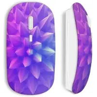 MANIACASE Souris sans fil - - Forme violette - Design ergonomique - Clé USB wifi - Compatible Mac et PC