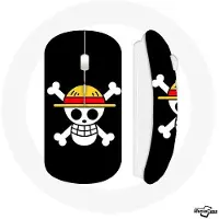 MANIACASE Souris Sans Fil - One Piece - Tête de Mort - Noir - Compatible Mac et PC - USB