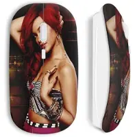 MANIACASE Souris sans fil - - Rihanna - Couleur blanche - Clé USB wifi incluse - Compatible Mac et PC