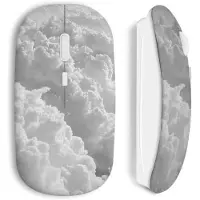 MANIACASE Souris Sans Fil - - Cloud Nuages - Gris - USB Wi-Fi Inclus - Compatible Mac et PC