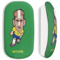 MANIACASE Souris sans fil - - Neymar Football - Couleur verte - Clé USB wifi incluse - Compatible Mac et PC