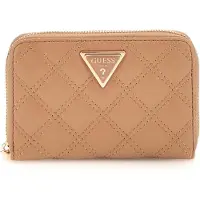 GUESS Giully Medium Zip Around Dames Portemonnee - Beige