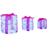 vidaXL Décoration de boîte cadeau 3 pcs Bleu 20 x 20 x 21 cm Acrylique