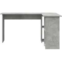 vidaXL Bureau gris béton 142 x 102 x 73 cm Bois composite