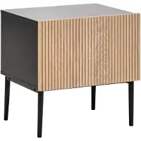 Beliani Table De Chevet Blythe Bois Marron/Noir