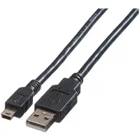 Roline 11.02.8719 Câble de transfert de données USB - 1,80 m - oui - type A mâle USB - type A mâle Mini USB - noir