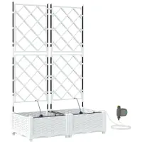 vidaXL Pots de jardin Blanc 80 x 40 x 126 cm Acier