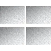 vidaXL Plaques à damier 4 pcs Argent 70 x 50 cm Aluminium