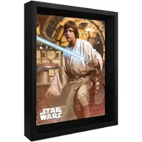 Pyramid Star Wars Cadre 3d -Vader Vs Skywalker Noir