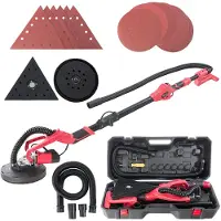 Arebos Ponceuse Girafe Ø 225 mm Barre télescopique Tête Pivotante (Double Pad)