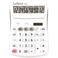 Lexibook Calculatrice de poche avec angle d'affichage réglable et surface caoutchoutée - 12 chiffres (Fonctionnement sur piles)