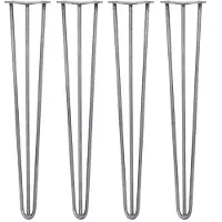 Monster SKISKI LEGS - 4 Pieds de Table en Épingle à Cheveux 71cm 3 Tiges en Acier Brut Épaisseur 12mm