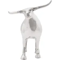 vidaXL Sculpture de taureau Argent 20 x 17 x 23 cm Aluminium