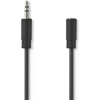 Nedis - Rallonge de câble audio - mini-phone stereo 3.5 mm mâle pour mini-phone stereo 3.5 mm femelle - 1 m - noir - rond