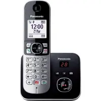 Panasonic Téléphone fixe sans fil Solo KX-TG6861 Noir et argent