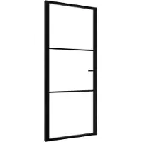 vidaXL Porte intérieure verre ESG et aluminium 102,5x201,5 cm noir