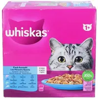 Whiskas 1+ Sélection de poissons en gelée pâtée pour chat multipack (85 g)